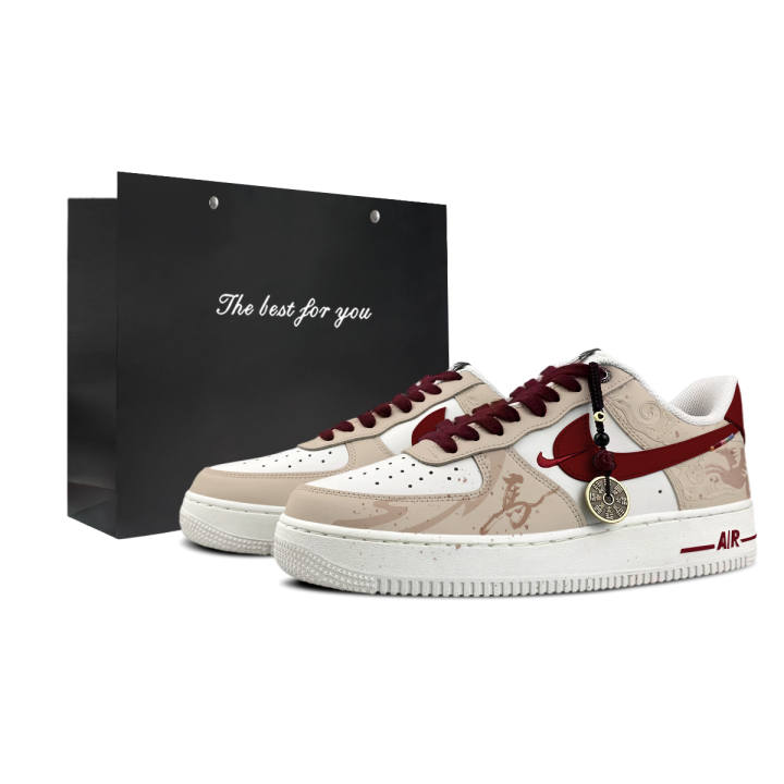 Nike Nike Air Force 1 BNK Ma Shenfu Pattern Abrasion Resistant Breathable Low top Skateboard Shoes Unisex