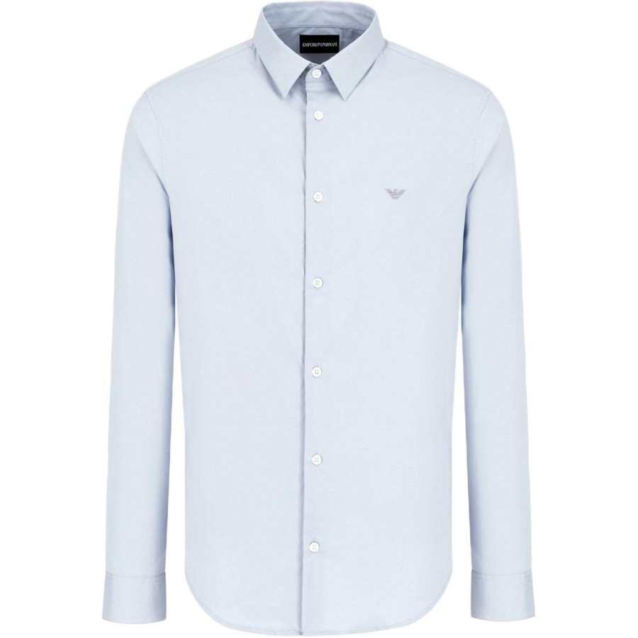 EMPORIO ARMANI Logo Embroidered Buttoned Shirt