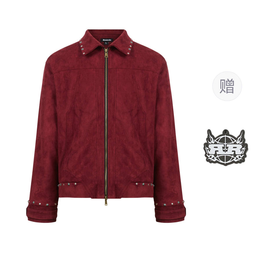 REMEDY Jackets Unisex Burgundy Lapel Thickened Other
