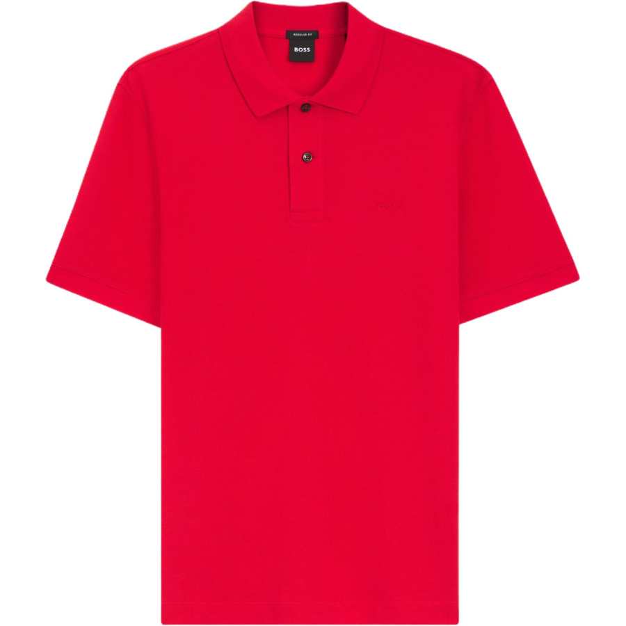 HUGO BOSS T Shirts Men's Red Polo Collar Moderate Straight Fit