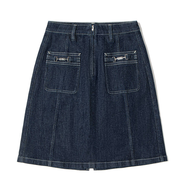 Lee Denim Short Skirts Women's Washed Moderate Short A Line Skirt