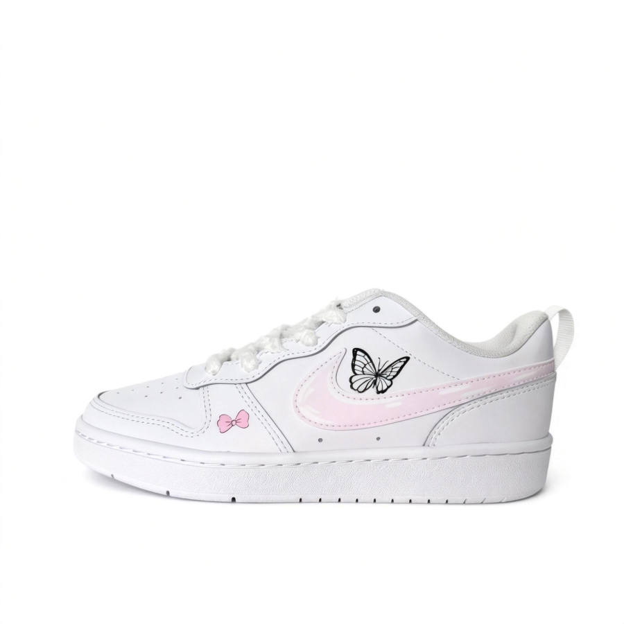 Nike Nike Elysia Leather Cushioning Abrasion Resistant Slip Resistant Low top Skateboard Shoes Unisex Pink