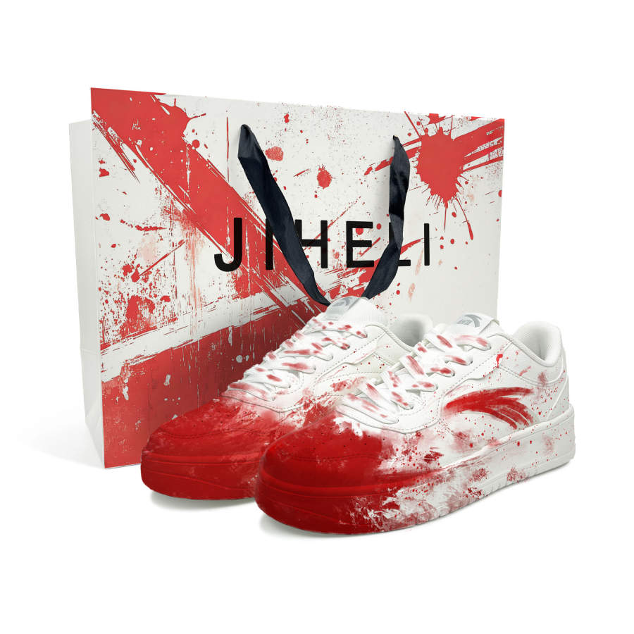 Anta Easy Scent Of Mango Border Synthetic Leather Low top Skateboard Shoes Unisex Red White
