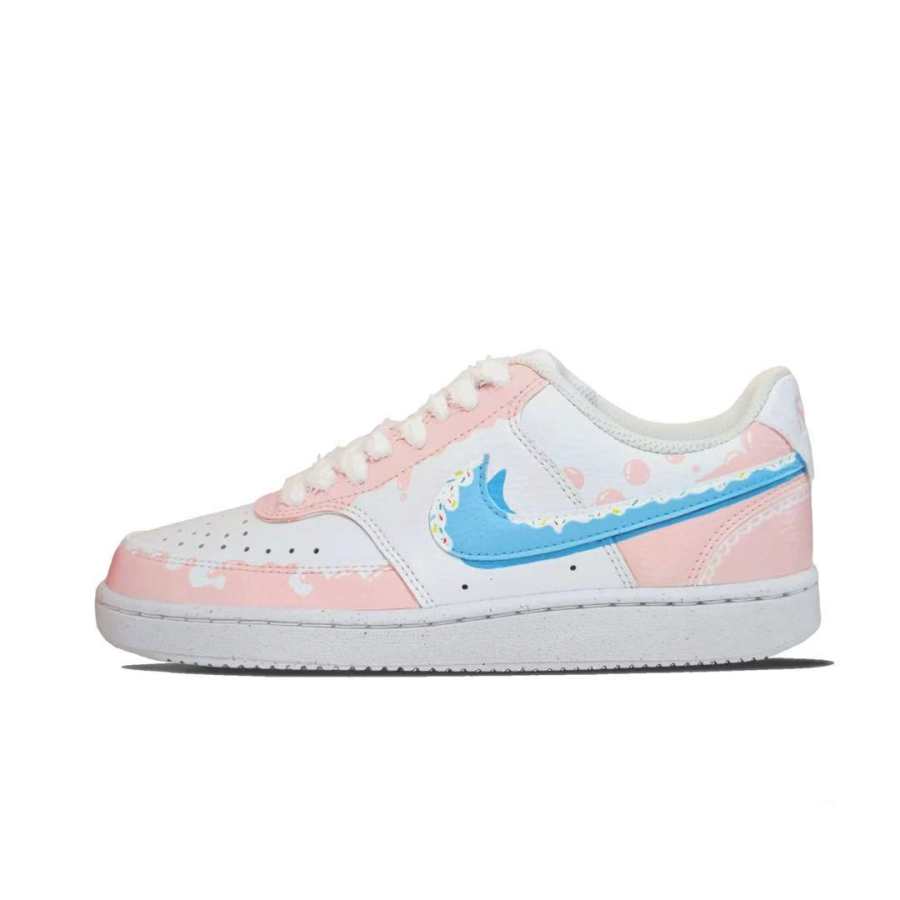 Nike Nike Court Vision 1 Slip Resistant Low top Skateboard Shoes Women's Pink White