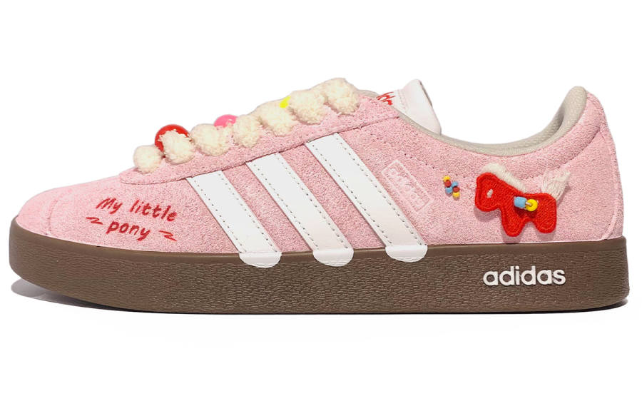 Adidas Adidas VL COURT 2.0 Abrasion Resistant Low top Skateboard Shoes Unisex Pink