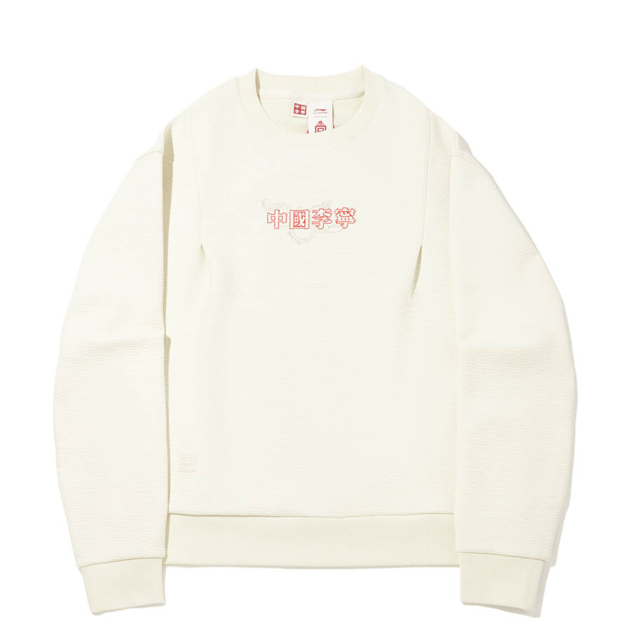 Li-Ning Li Ning Sweatshirts Women's Xuan Paper White Crew Neck Moderate Regular