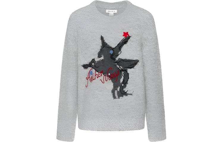 URBAN REVIVO Knitwear Women's Light Gray Crew Neck Moderate