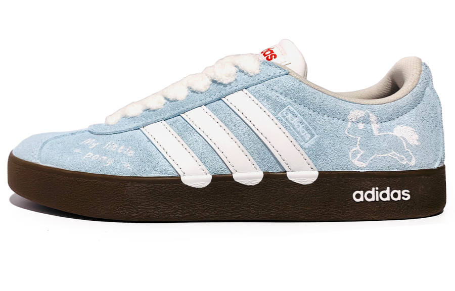 Adidas Adidas Vl Court Classic Abrasion Resistant Abrasion Resistant Low top Skateboard Shoes Unisex Pure Blue