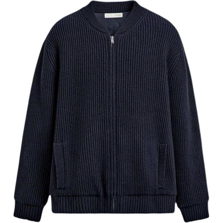 ZARA Puffer Jackets Men's Sea Blue Crew Neck Moderate