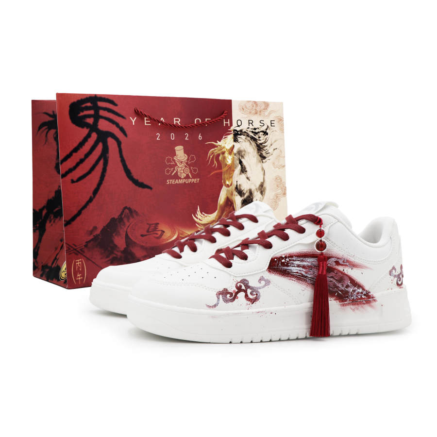 Anta Slip Resistant Cushioning Low top Skateboard Shoes Unisex Red White