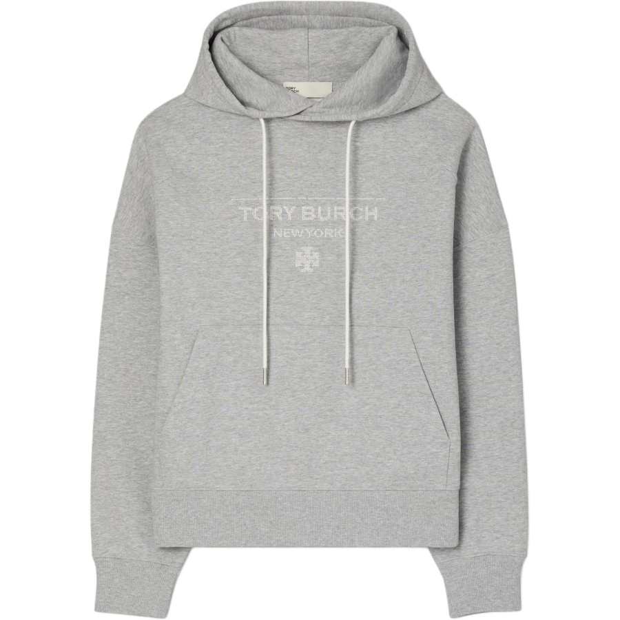 TORY BURCH Sweatshirts Men's Neutral Gray Tone Hooded Moderate Regular