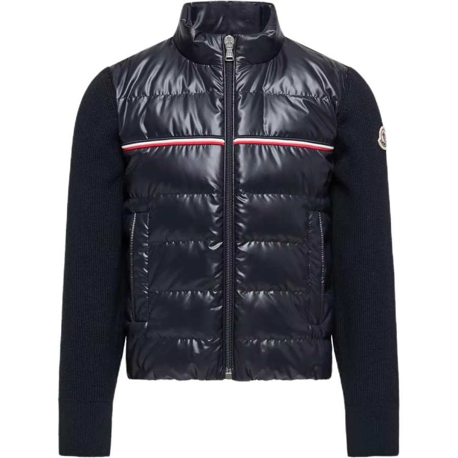 Moncler Padded Corduroy 26ss Tricolor Padded Cotton Zip Up Cardigan Down Jacket Kids' Marine Blue