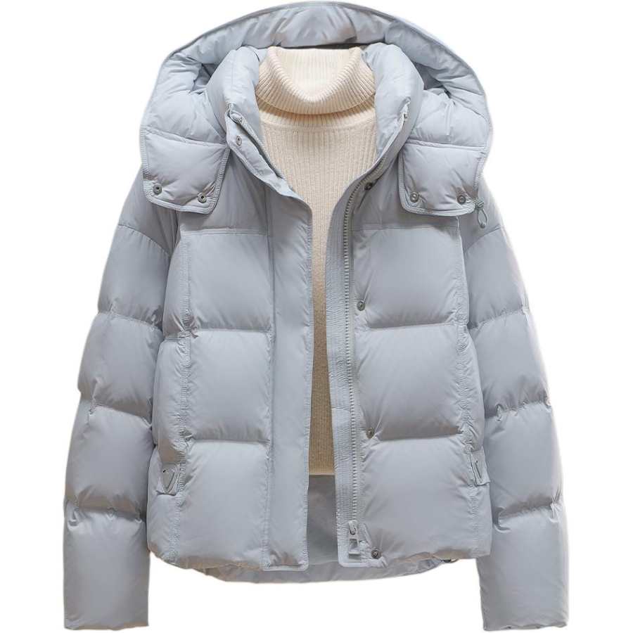 YALU Down Jackets Women's Hooded Moderate Puffer Jacket