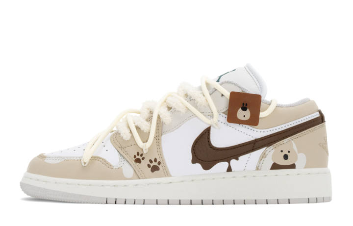 Jordan Jordan Air Jordan 1 Butter Bear Slip Resistant Abrasion Resistant Slip Resistant Abrasion Resistant Low top