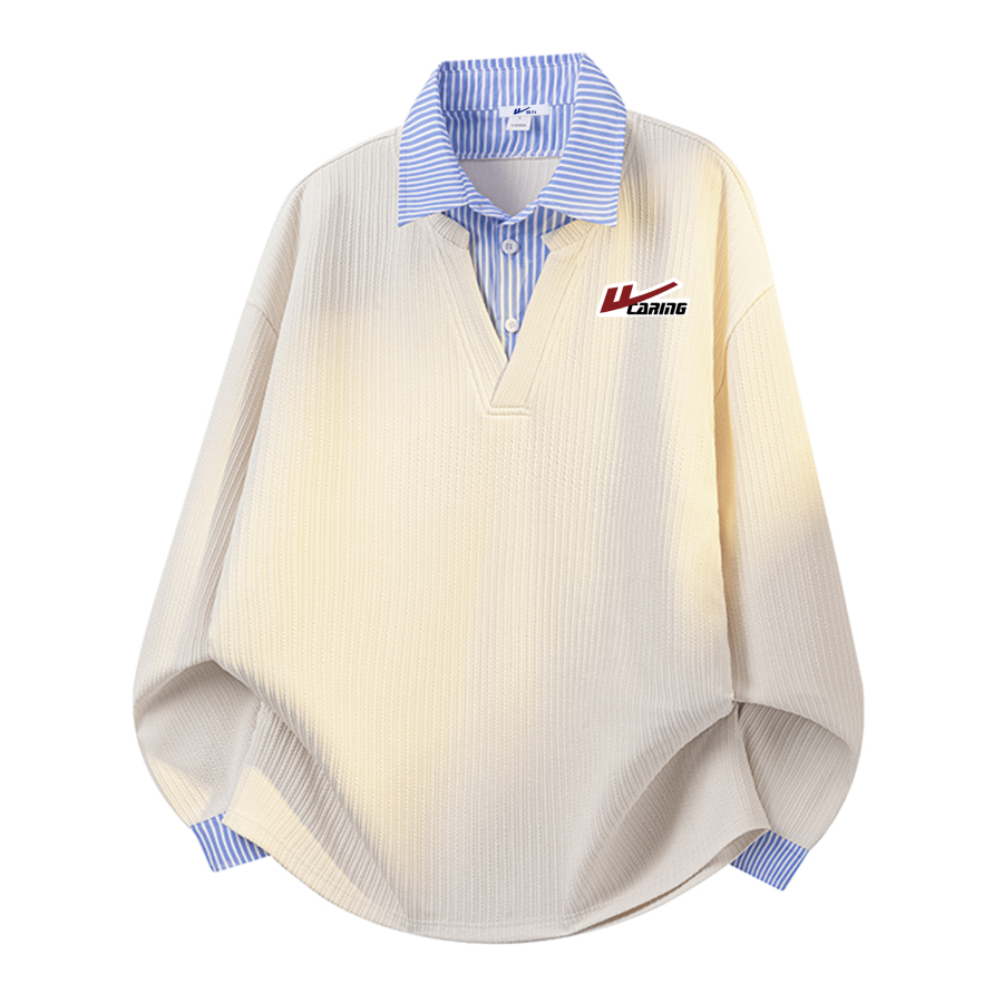 WARRIOR WARRIOR Polo Shirts Unisex Lapel Moderate Mock Two Piece