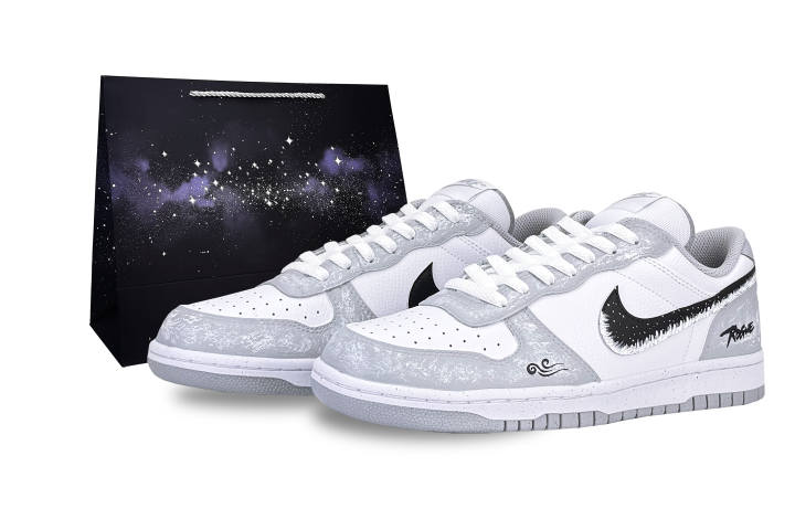 Nike Nike Big Abrasion Resistant Slip Resistant Low top Skateboard Shoes Men's White Gray