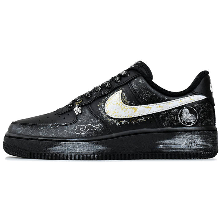 Nike Nike Air Force 1 Abrasion Resistant Abrasion Resistant Low top Skateboard Shoes Unisex Black White
