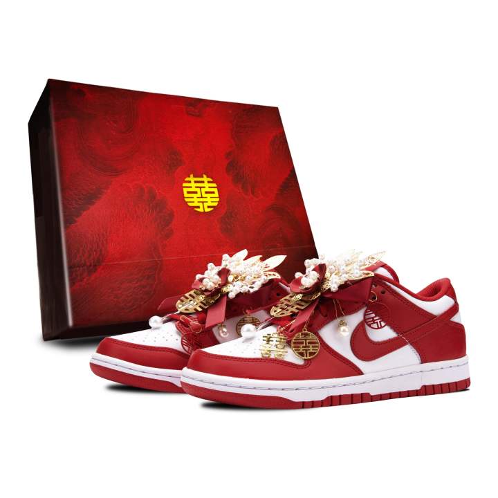 Nike Nike Dunk Eternal And Enduring LD Leather Abrasion Resistant Slip Resistant Low top Skateboard Shoes Women's Red