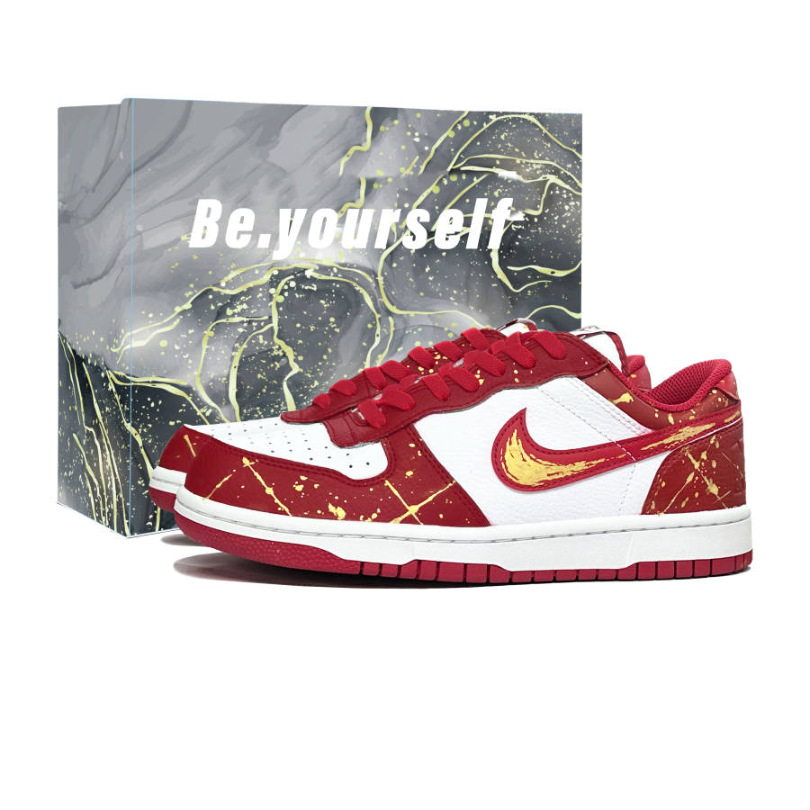 Nike Nike Big Gilded Seal Abrasion Resistant Balance Abrasion Resistant Balance Low top Skateboard Shoes Men's Red Gold