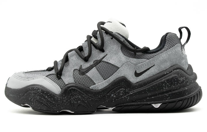 Nike Nike Tech Hera Gray Night Cow Split Leather Cushioning Coverage Height Increasing Breathable Low top Casual Shoes