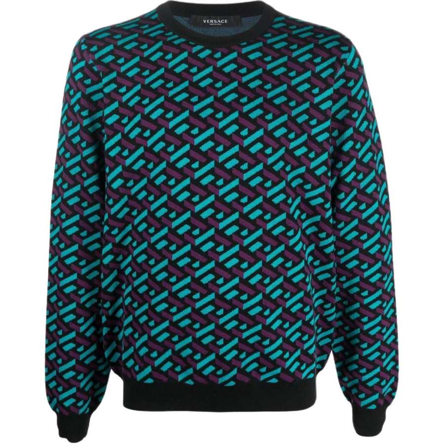 VERSACE 【Previous Season】La Greca jacquard wool jumper
