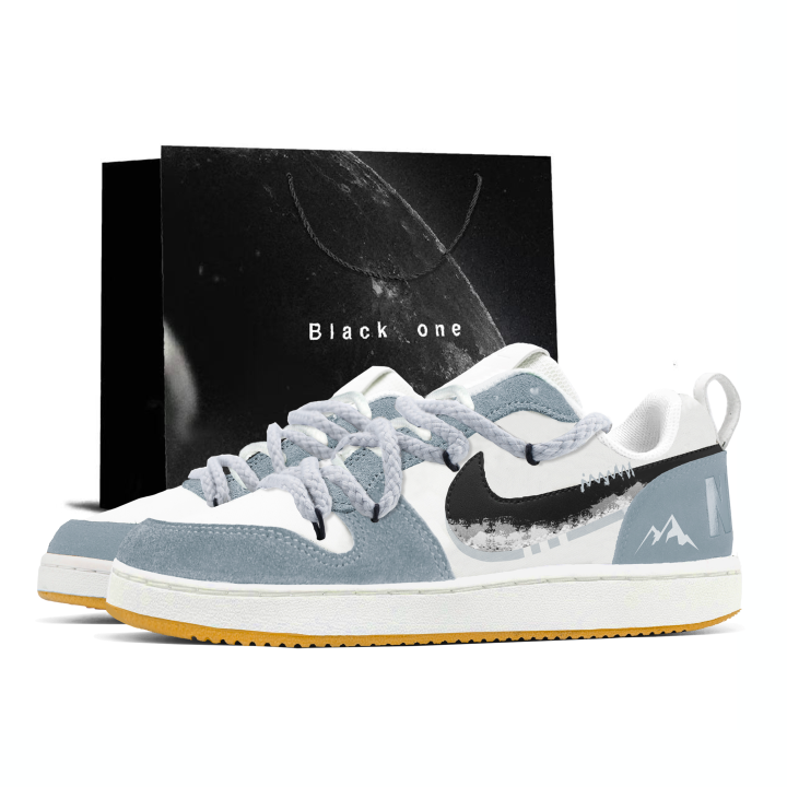 Nike Nike Court Borough Ice Peak Explorer, Shopping Bag Abrasion Resistant Low top Skateboard Shoes Men's Blue White