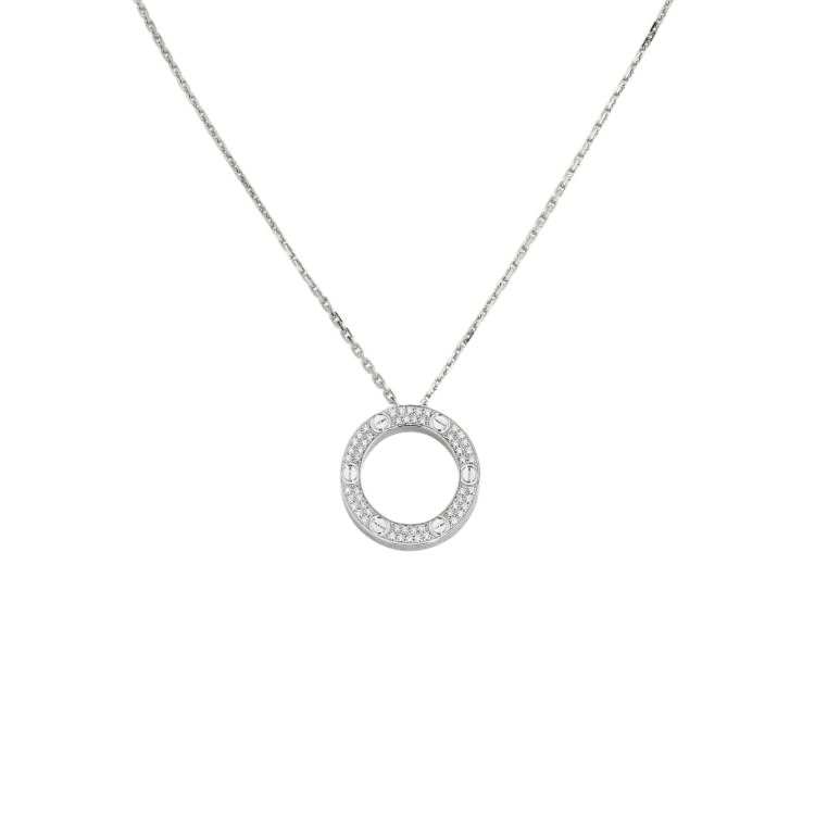 Cartier 18kt White Gold Love Diamond Necklace