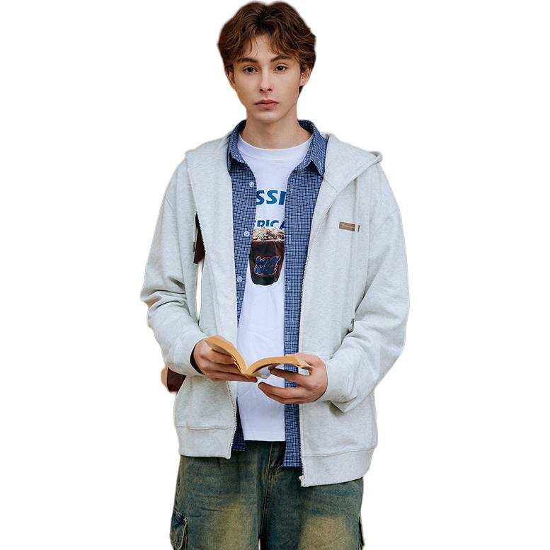 Tonlion Jackets Men's Light Beige Gray Hooded Moderate Other