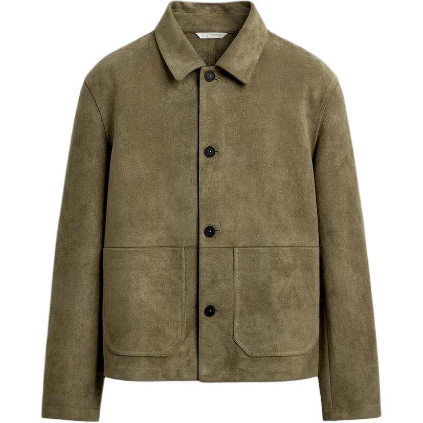 ZARA Jackets Men's Gray Green Lapel Moderate Other