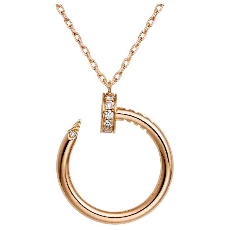 CARTIER Juste Un ClouJUSTE UN CLOU Diamond 18K Rose Gold Necklaces Women's Rose Gold