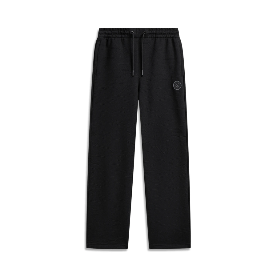 Li-Ning Li Ning Casual Pants Men's Black Jacquard Moderate Straight Fit Pants