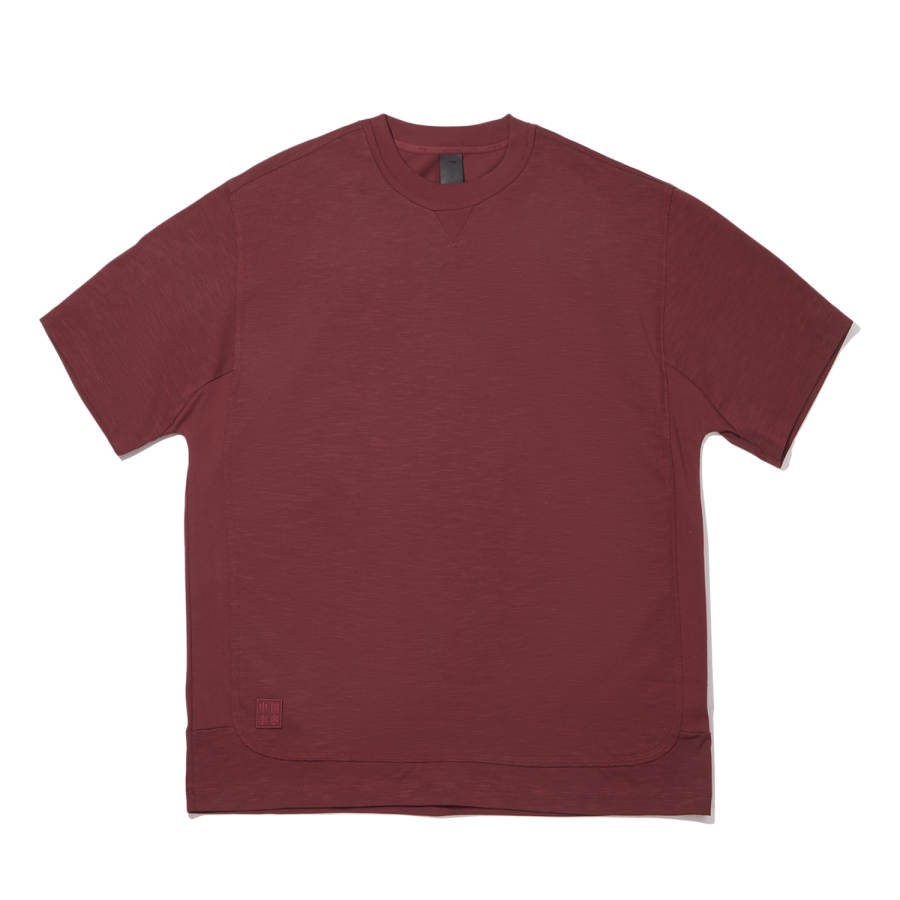 Li-Ning Li Ning T Shirts Men's Deep Burgundy Crew Neck