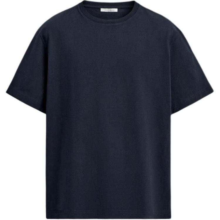 ZARA T Shirts Men's Sea Blue Crew Neck