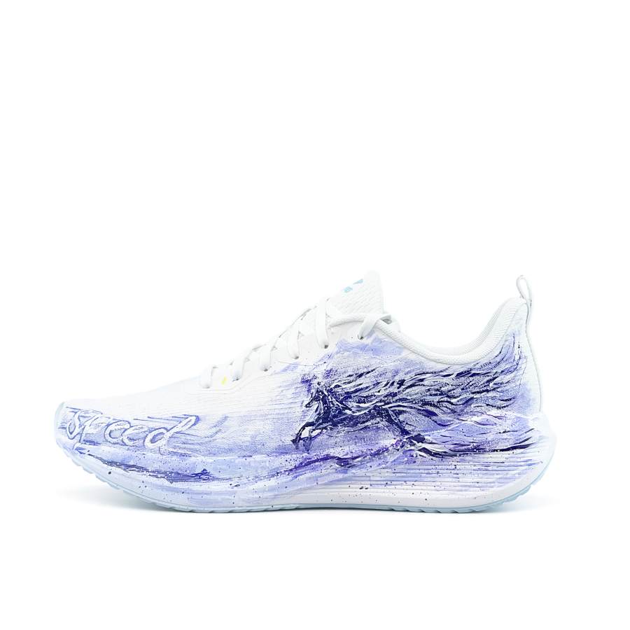 Li-Ning Li Ning Wuyue Low top Casual Physical Fitness Test & Exam City Commuting Running Shoes Unisex White Purple