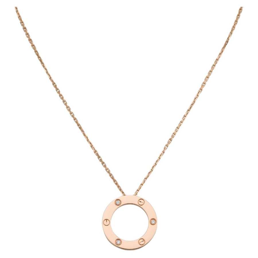 Cartier 【Pre-Owned】pre-owned 18kt rose gold Love diamond necklace