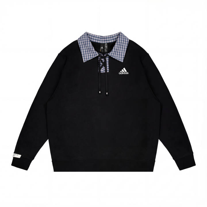 Adidas Adidas Sweatshirts Unisex Black Lapel Moderate Regular