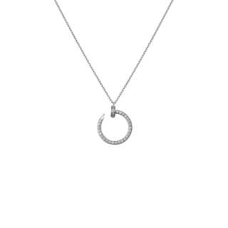 Cartier 10's 18kt White Gold Juste Un Clou Diamond Necklace