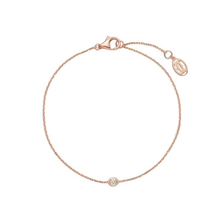 CARTIER D'Amour Collection 18K Gold Diamond Bracelets Unisex Rose Gold