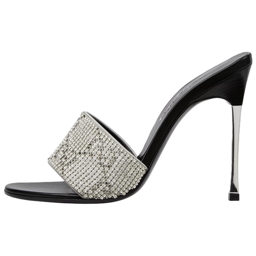 GUCCI Slide Slippers 11cm Women's Silver