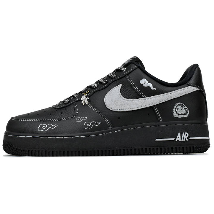Nike Nike Air Force 1 Abrasion Resistant Abrasion Resistant Low top Skateboard Shoes Unisex Black Gray