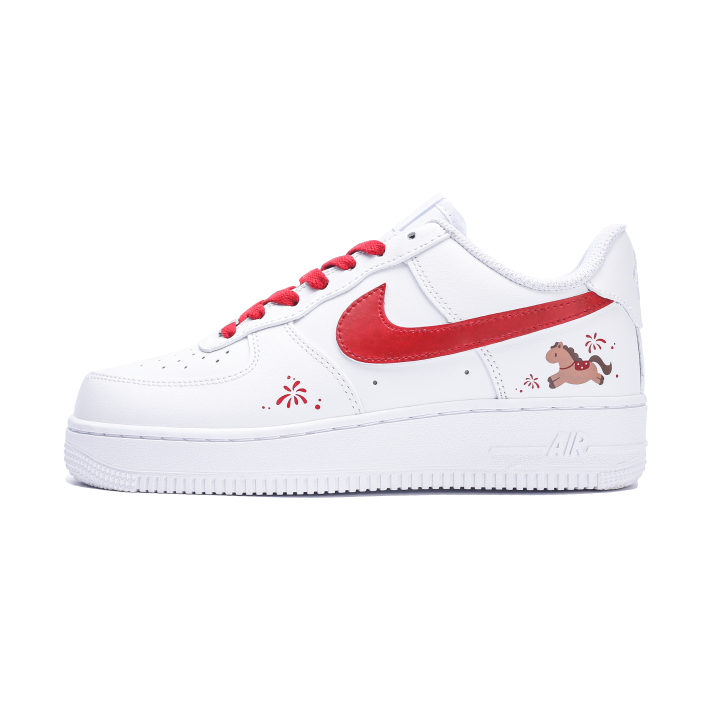 Nike Nike Pony Air Force 1 Artificial Leather Low top Vintage Basketball Shoes Unisex Red Wangwang 2026 Edition