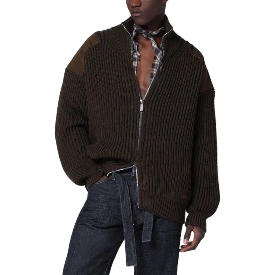 DSQUARED 2 DSQUARED 2 Knitwear Men's Black Stand Collar Moderate Other