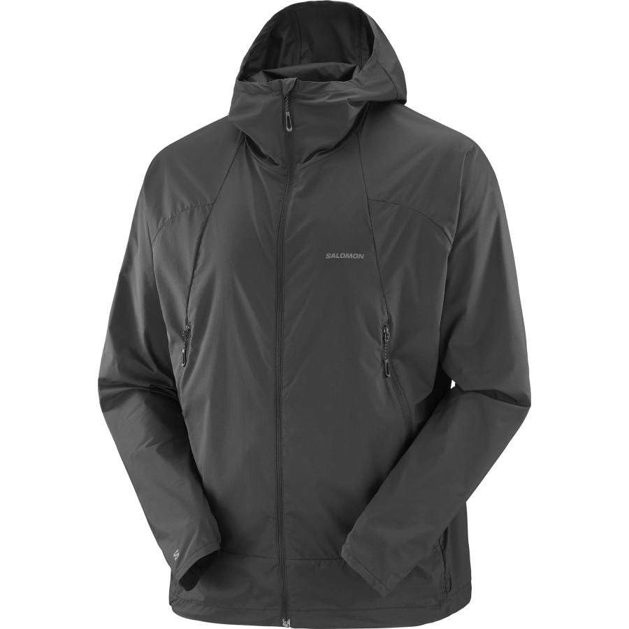 SALOMON Jackets Men's Pitch Black Hooded Non Detachable Moderate Other