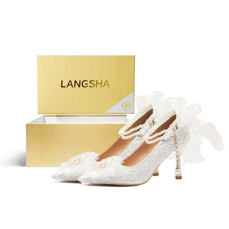 Lanza Lanza Leather Slim Heel High Heels Women's