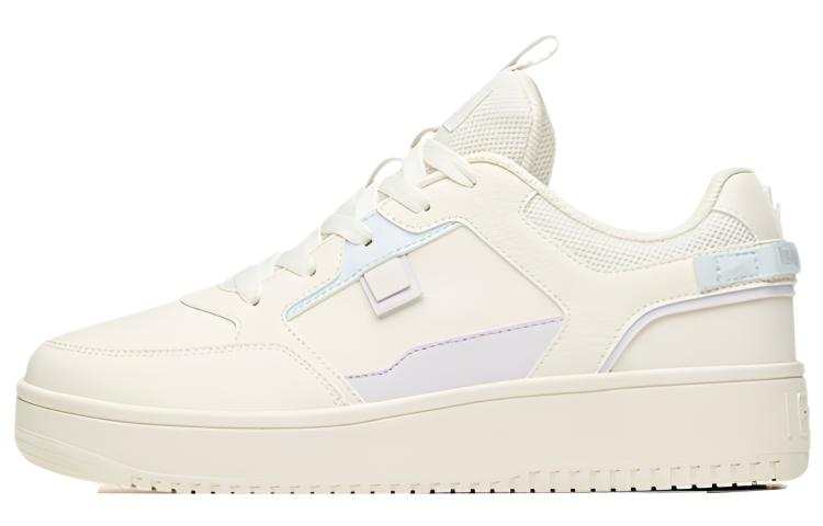 Anta Life Collection Synthetic Leather Slip Resistant Abrasion Resistant Low top Skateboard Shoes Women's White Purple