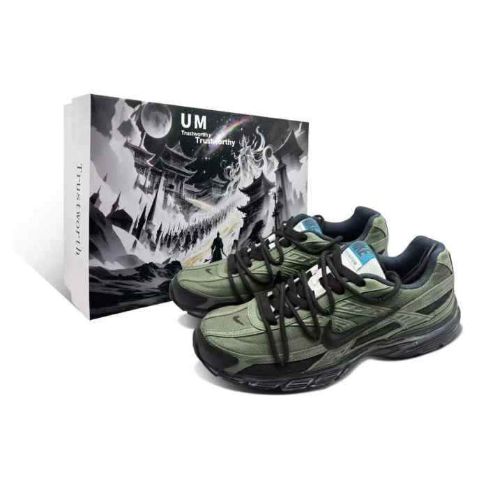 Nike Nike Initiator Cushioning Abrasion Resistant Low top Running Shoes Unisex Army Green