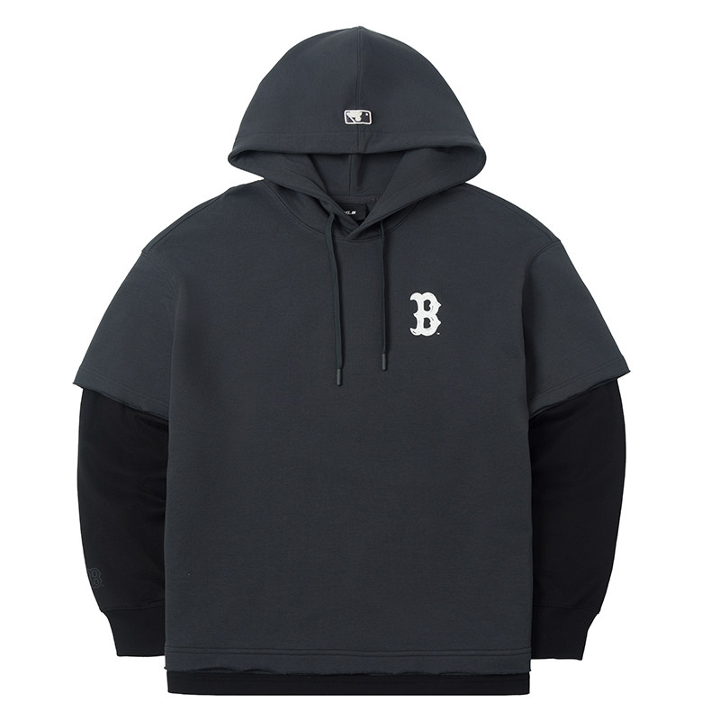 MLB Sweatshirts Unisex Dark Gray Hooded Non Detachable Moderate