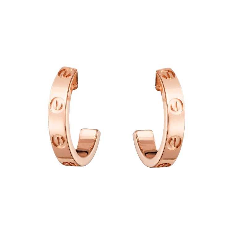 CARTIER LOVE 18K Rose Gold Earrings Unisex Rose Gold