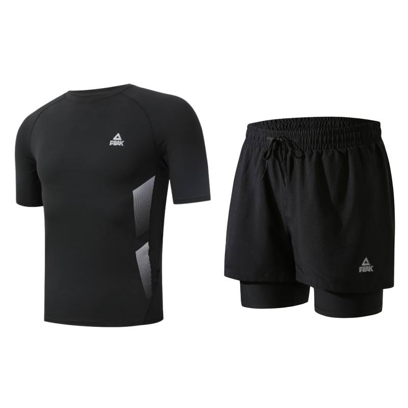 PEAK Swimming Sets Polyester Water And Land Dual Use Men's Five Piece Set Black