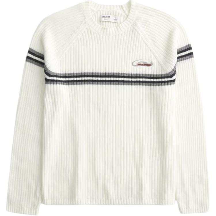 Hollister/ Sweaters Men's White Crew Neck Moderate